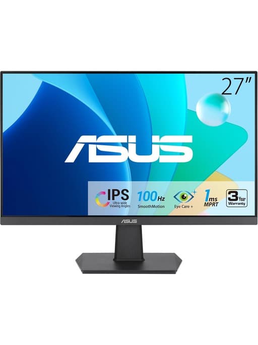 Asus 27 inch VA27EHF LED Gaming Monitor | Full HD 1080p | 1ms | 100Hz | Dynamic Action Sync | Frameless Design - Black - Modern Electronics