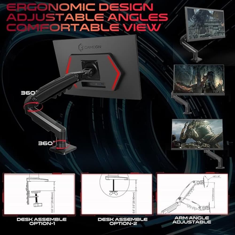 GAMEON GOM24FHD190IPSX Midnight Pro X Series 24 Inch FHD|190Hz|MPRT 0.5ms|Fast IPS Gaming Monitor Support PS5 with Stand|Black - Modern Electronics