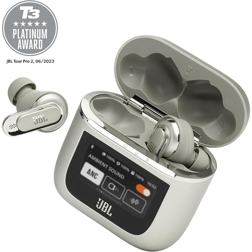JBL Tour Pro 2 True Wireless Noise Cancelling Earbuds|Smart Case|6-Mic Technology|Bluetooth 5.3|Gray - Modern Electronics