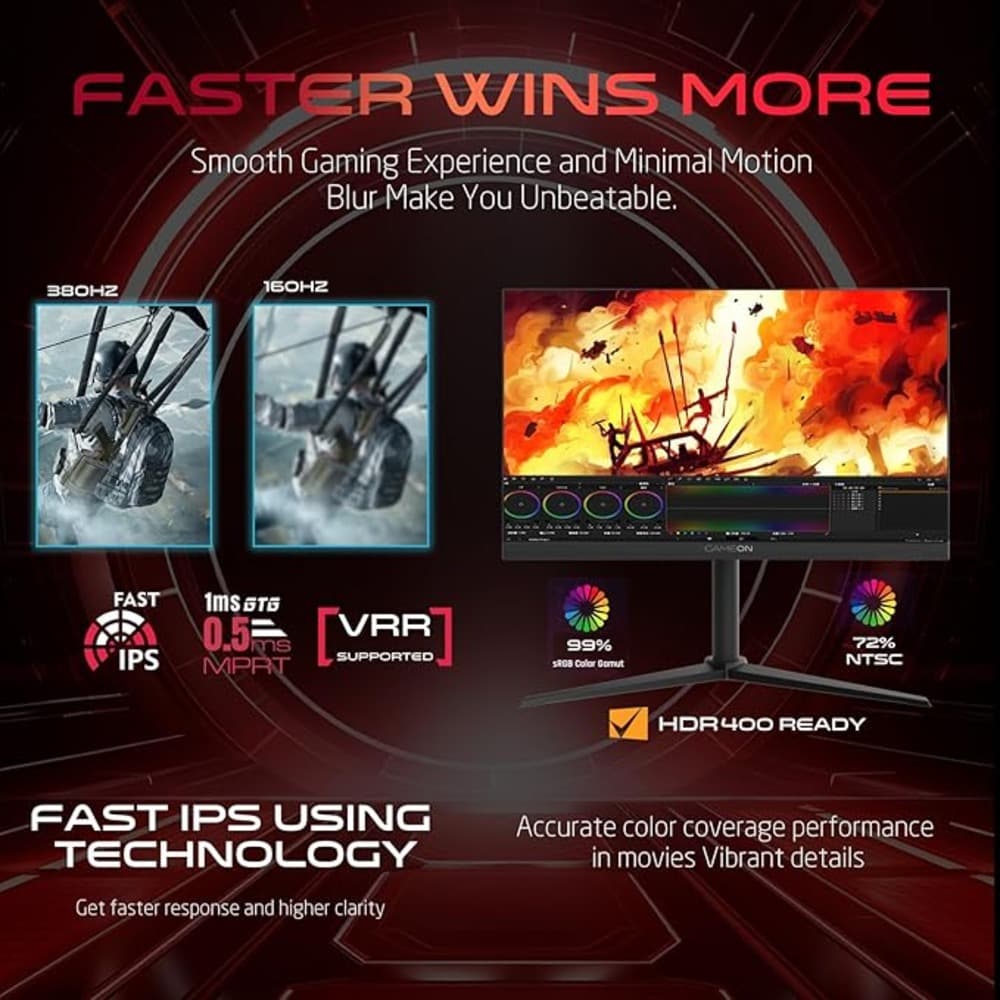 GAMEON GOPS27QHD180IPS 27 Inch QHD|180Hz|0.5ms Fast IPS Gaming Monitor Support PS5 - Modern Electronics