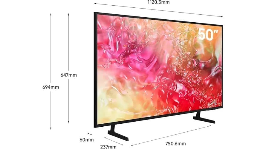 سامسونج تلفزيون ذكي DU7000  كريستال يو اتش دي|50 بوصة| 2024| ترقية دقة 4 كيه| أسود  - Modern Electronics