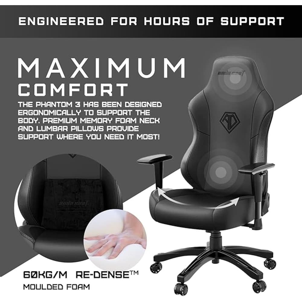 Anda Seat Phantom 3 Series Premium Gaming Chair - Black - Modern Electronics