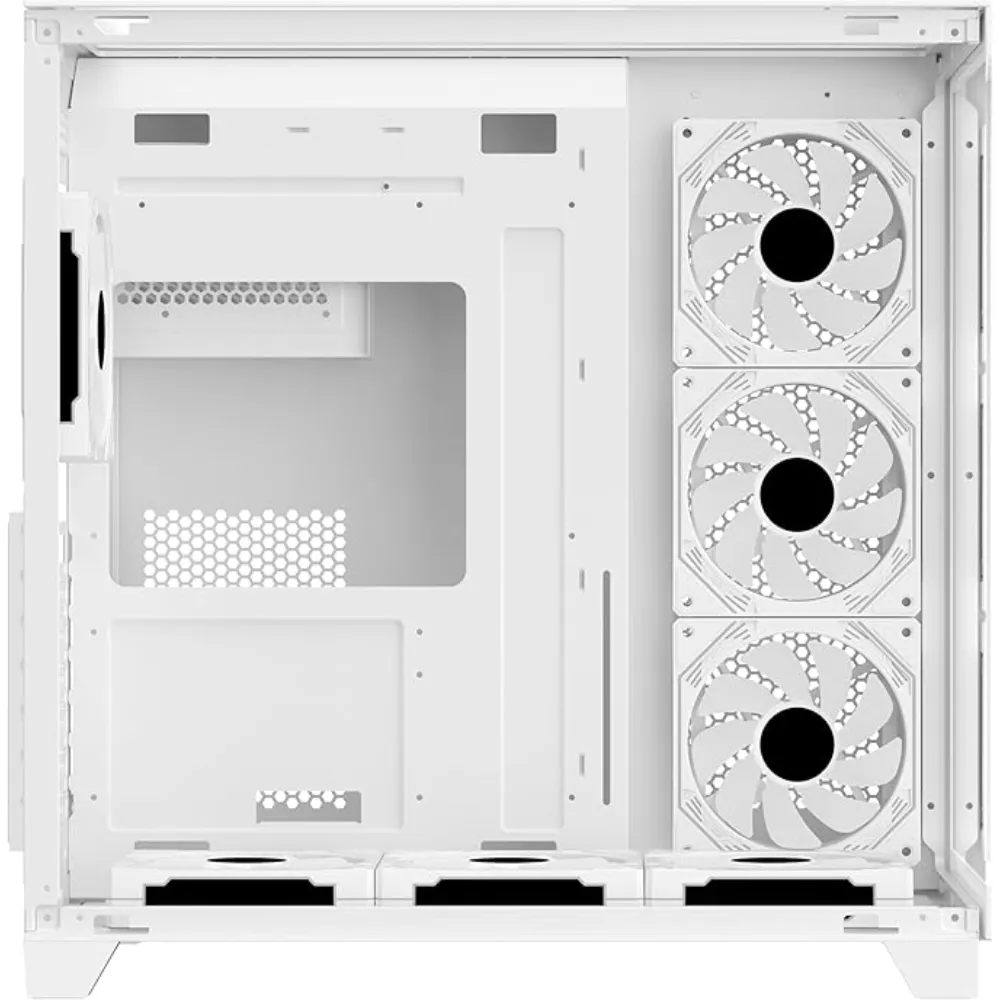 SHARX PROFIN ATX Min-Tower Gaming PC Case (GX700-W)|7X 120mm Pre-Installed ARGB Fans | Controller|Tempered Glass| I/O (Ports Type C | 1 / USB3.0 | 1 / USB2.0 | 2 / Buttons Power|Reset)|White - Modern Electronics