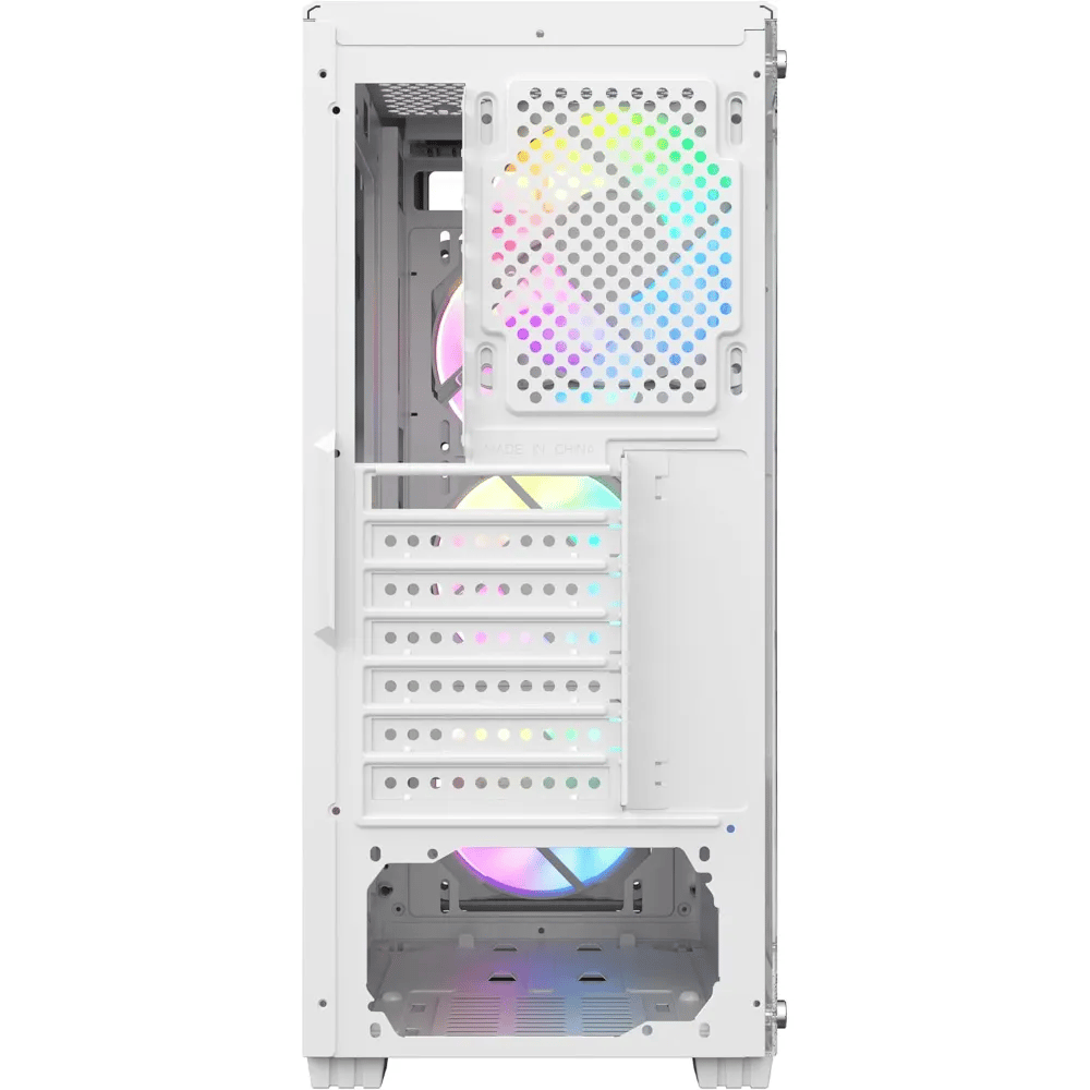 SHARX STRIKER ARGB ATX PC Case With Front Mesh Panel (S-200W)| 4 x 120mm Pre-Installed Fans | Remote Controller| Glass Side Panel |Ports Type C |1 / USB3.0 | 1 / USB2.0 | 2 / Buttons: Power |Reset |LED - Modern Electronics