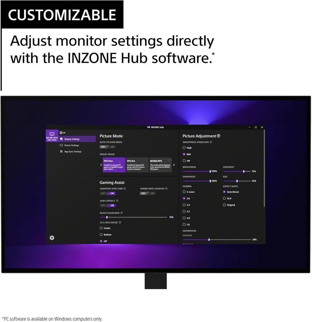 Sony INZONE M10S 27 inch OLED QHD 480Hz 0.03ms GTG NVIDIA GSYNC Compatible Gaming Monitor | Anti Glare | Display Port 2.1 | VRR HDMI 2.1 |  - Modern Electronics