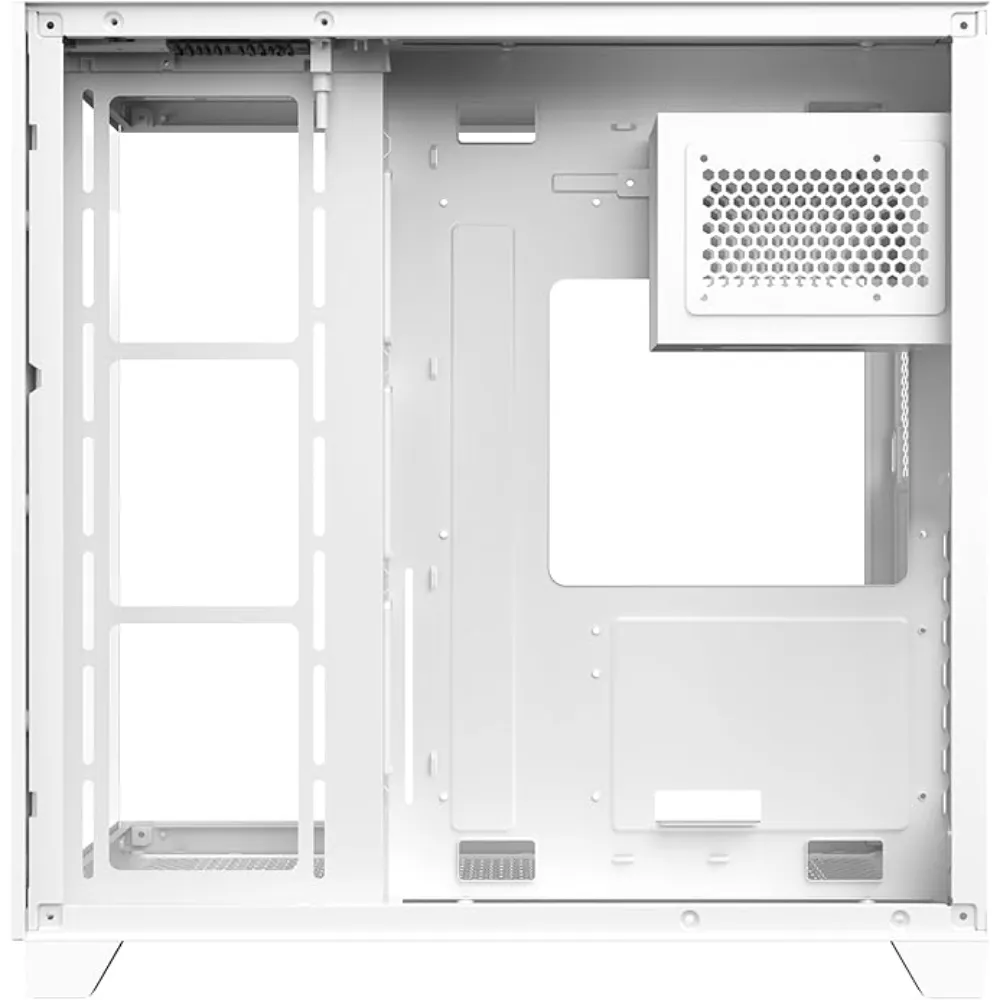 SHARX PROFIN ATX Min-Tower Gaming PC Case (XI700-W) |7X 120mm Pre-Installed ARGB Fans | Controller|Tempered Glass| I/O (Ports Type C | 1 Dongle / USB3.0 |1 / USB2.0 |2 / Buttons Power /Reset |White - Modern Electronics