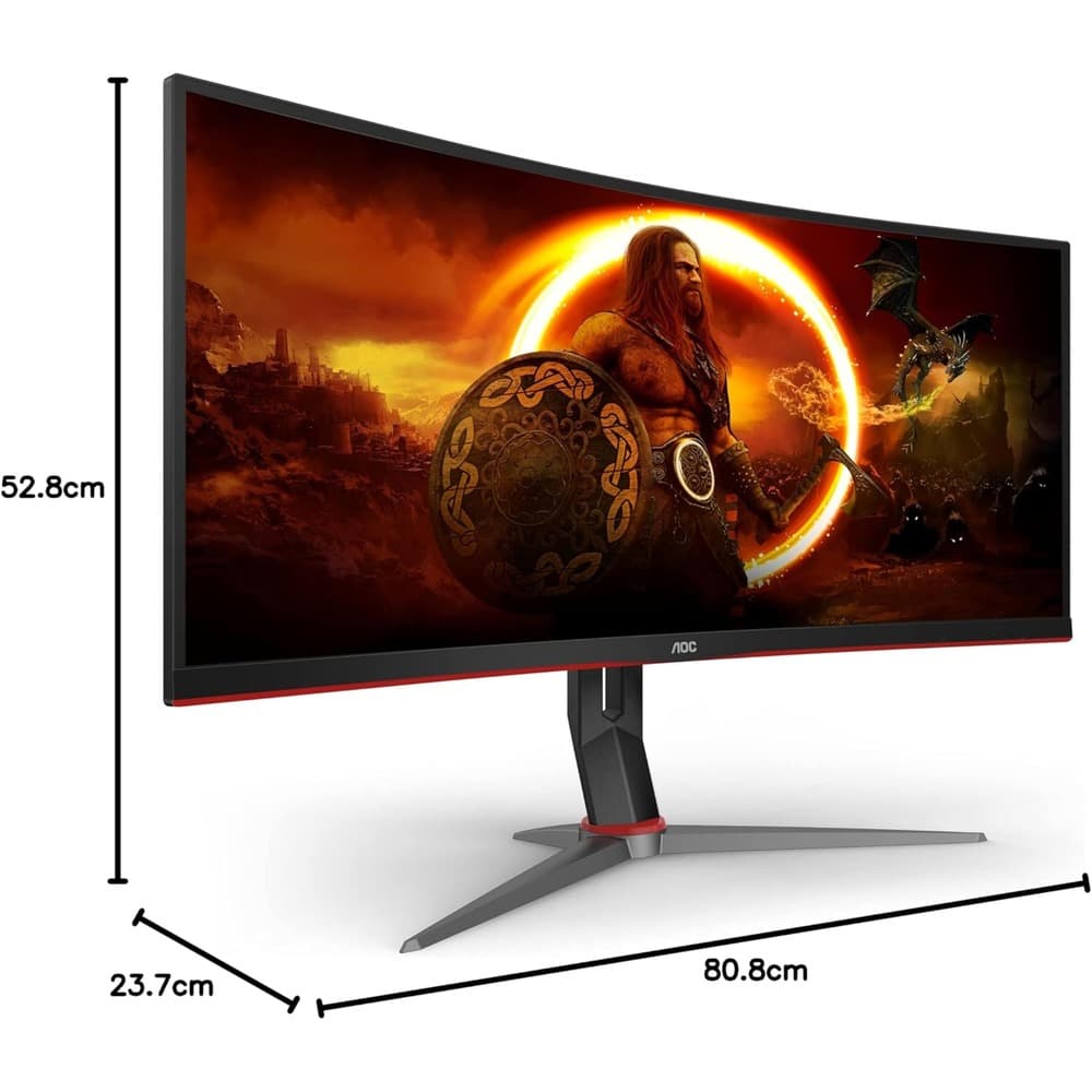 AOC CU34G2XP 34 Inch Wide QHD Curved Gaming Monitor|180Hz|1ms|VA|Black/Red - Modern Electronics