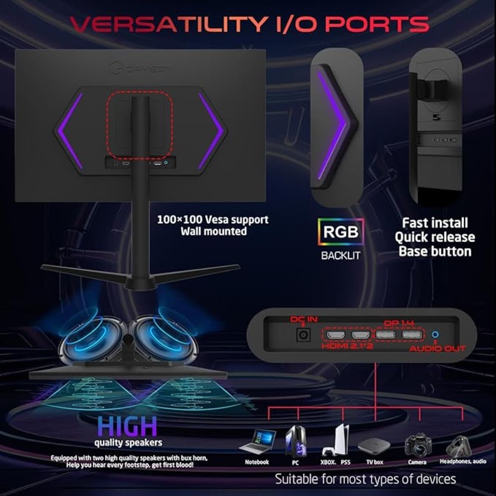 GAMEON GOPS27QHD180IPS 27 Inch QHD|180Hz|0.5ms Fast IPS Gaming Monitor Support PS5 - Modern Electronics