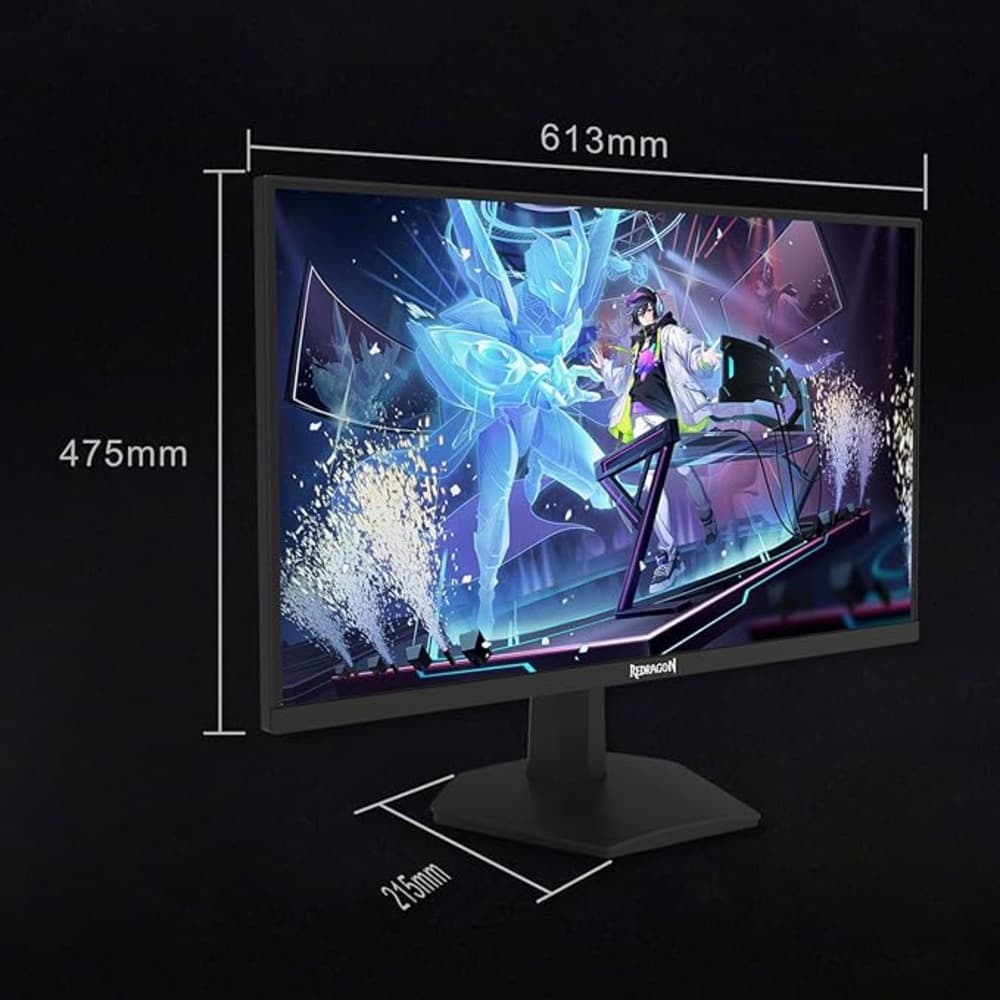 Redragon OPAL GM27X5QIPS 27 inch QHD Gaming Monitor 2560 x 1440|180Hz|1ms|IPS Panel with AMD FreeSync|Blur-Free Gaming with Vibrant Colors and Wide Viewing Angles|Black & Red - Modern Electronics