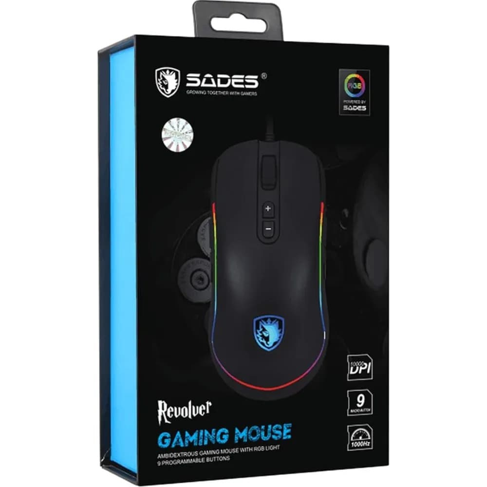 Sades Revolver SA-S11 Wired Gaming Mouse|Black - Modern Electronics