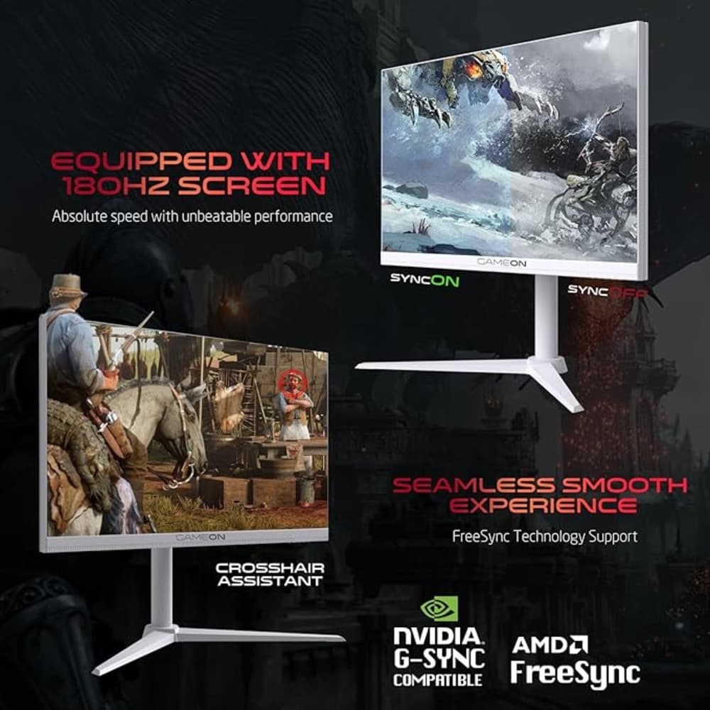GAMEON GOA27QHD180IPS Artic Pro Series 27Inch QHD|180Hz|MPRT 0.3ms|Fast IPS Gaming Monitor Support PS5|White - Modern Electronics