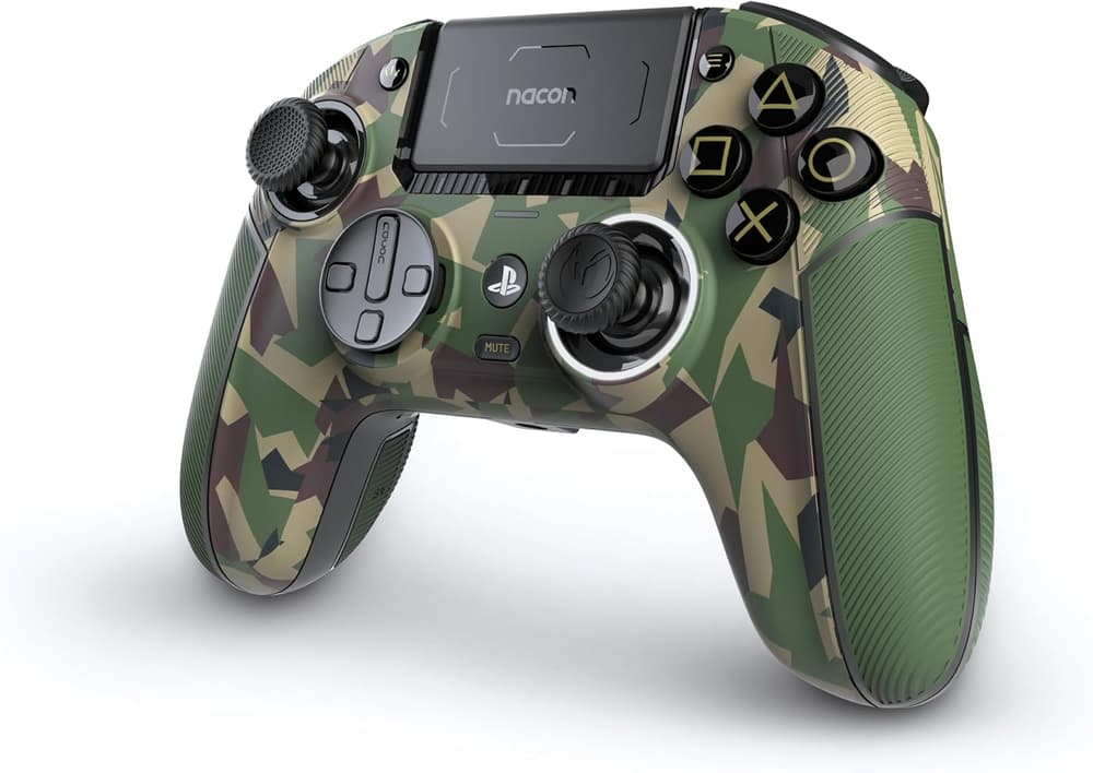 Nacon Revolution 5 Pro Officially Licensed PlayStation Wireless Gaming Controller for PS5 / PS4 / PC - Hall Effect, Trigger Stops, Mappable Buttons, Bluetooth Audio - Forest Camo - Modern Electronics
