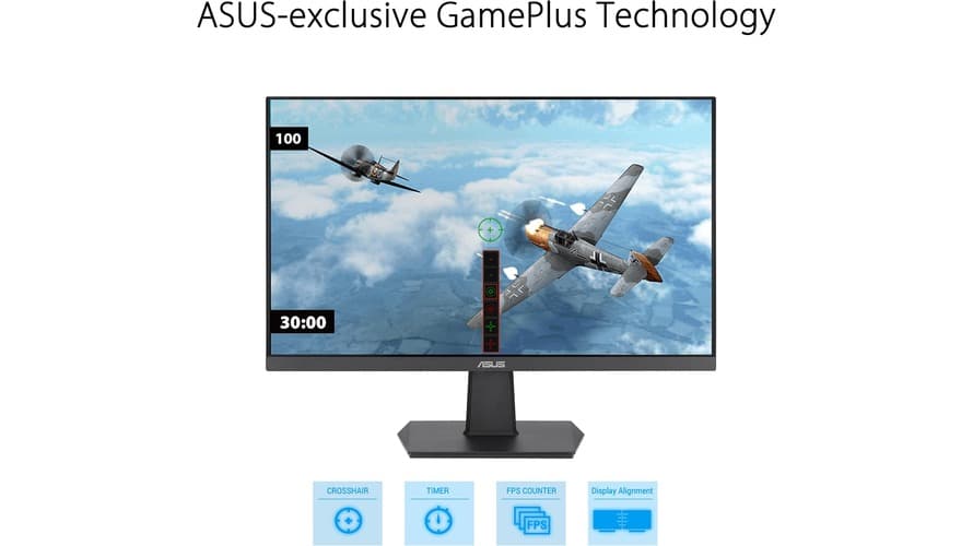 Asus 27 inch VA27EHF LED Gaming Monitor | Full HD 1080p | 1ms | 100Hz | Dynamic Action Sync | Frameless Design - Black - Modern Electronics