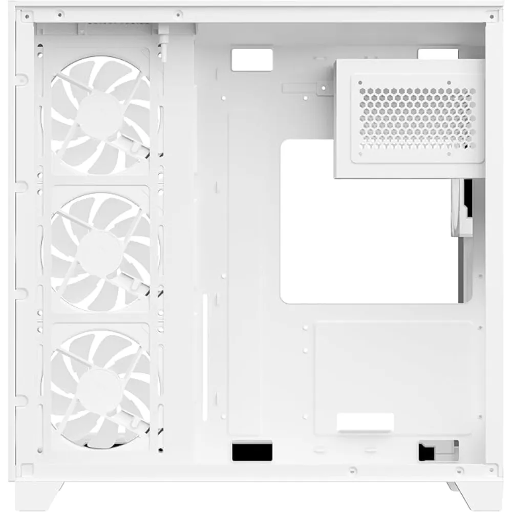 SHARX PROFIN ATX Min-Tower Gaming PC Case (GX700-W)|7X 120mm Pre-Installed ARGB Fans | Controller|Tempered Glass| I/O (Ports Type C | 1 / USB3.0 | 1 / USB2.0 | 2 / Buttons Power|Reset)|White - Modern Electronics