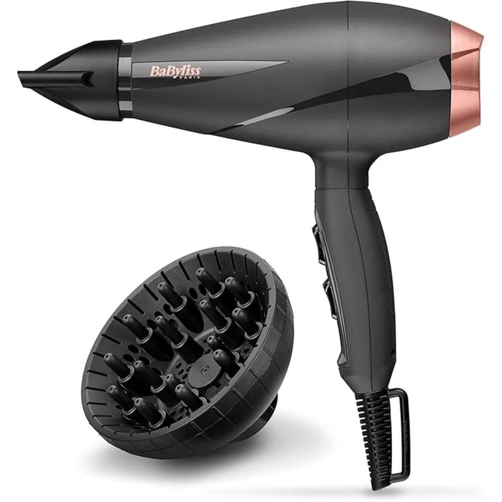 BaByliss Hair Dryer 2100W Ionic Frizz Control with Smooth Pro 1 Nozzle Curl Enhancing Diffuser 3 Heat 2 Speed Settings with Cool shot Modern Electronics