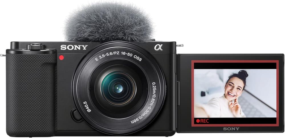 Sony ZV-E10 vlog Camera with Shooting Grip Wireless Remote Commander Wireless Microphone and 64 GB SD Card - Modern Electronics