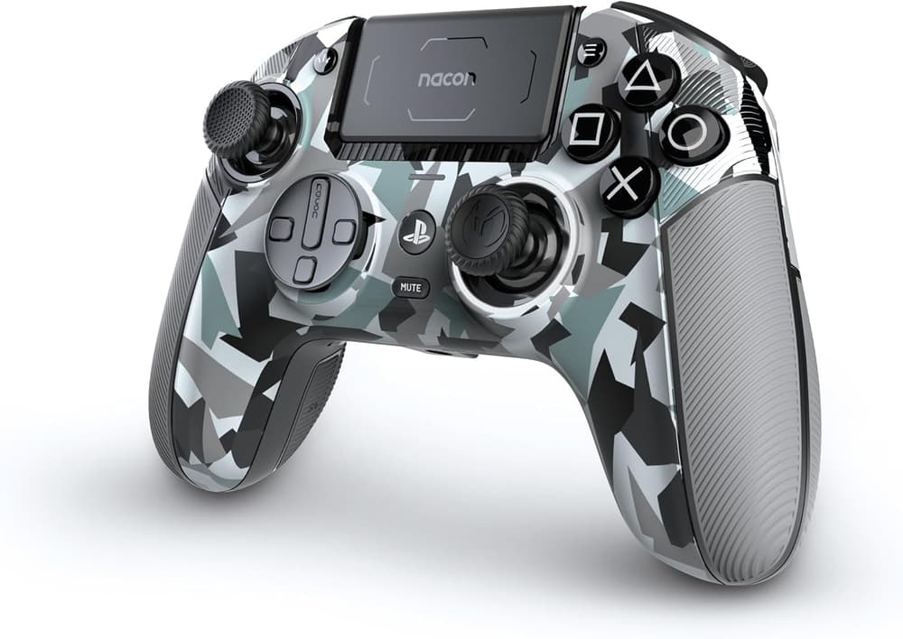 Nacon Revolution 5 Pro Officially Licensed PlayStation Wireless Gaming Controller for PS5 / PS4 / PC - Hall Effect, Trigger Stops, Mappable Buttons, Bluetooth Audio - Arctic Camo - Modern Electronics