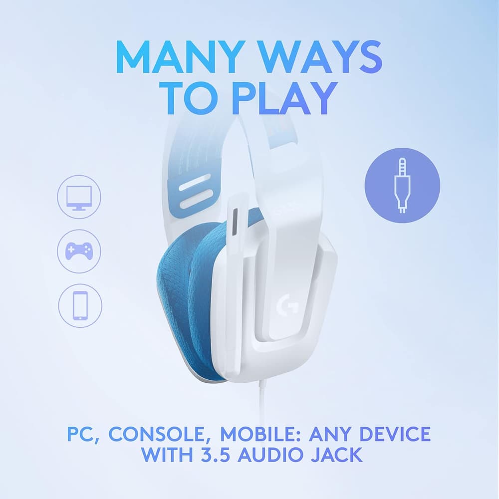 Logitech G335 Gaming Headset | Wired | White - Modern Electronics