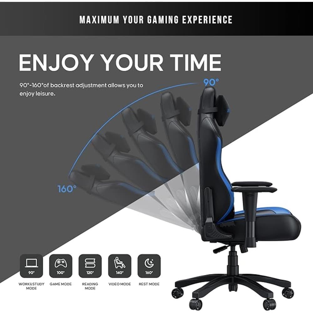 AndaSeat Luna L Gaming Chair Black and Blue - Modern Electronics