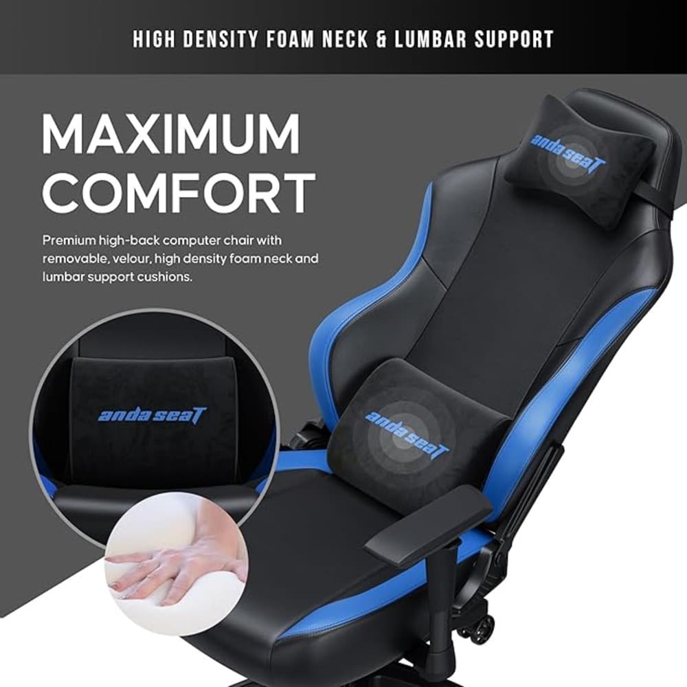 AndaSeat Luna L Gaming Chair Black and Blue - Modern Electronics