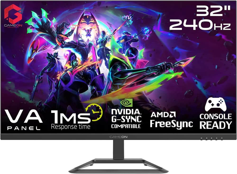 قيم أون GOP32FHD240VA | 32 بوصة | FHD | 240 هرتز | وقت استجابة 1 مللي ثانية | شاشة ألعاب VA مسطحة مع G-Sync & FreeSync - Modern Electronics