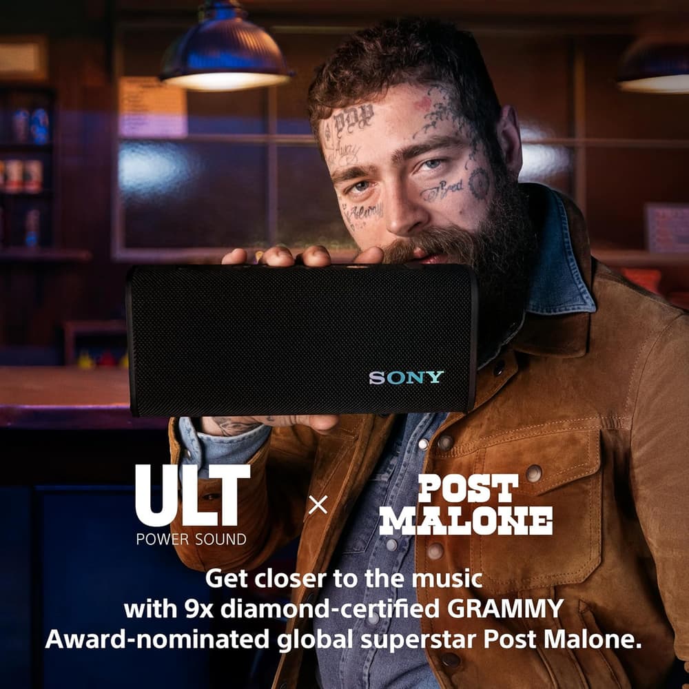 Sony ULT Field 3 Wireless Portable Bluetooth Speaker|IP67 Waterproof| Dustproof |Rustproof|and Shockproof with Enhanced Bass|24 Hour Battery and Shoulder Strap SRSULT30B |Gray - Modern Electronics