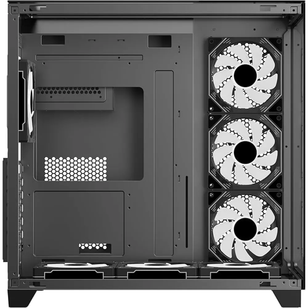 شاركس بروفين صندوق كمبيوتر العاب ايه تي اكس مين تاور (GX700-B) |7 مراوح ARGB مثبتة مسبقا 120 ملم| وحدة تحكم| زجاج مقسى | أسود - Modern Electronics