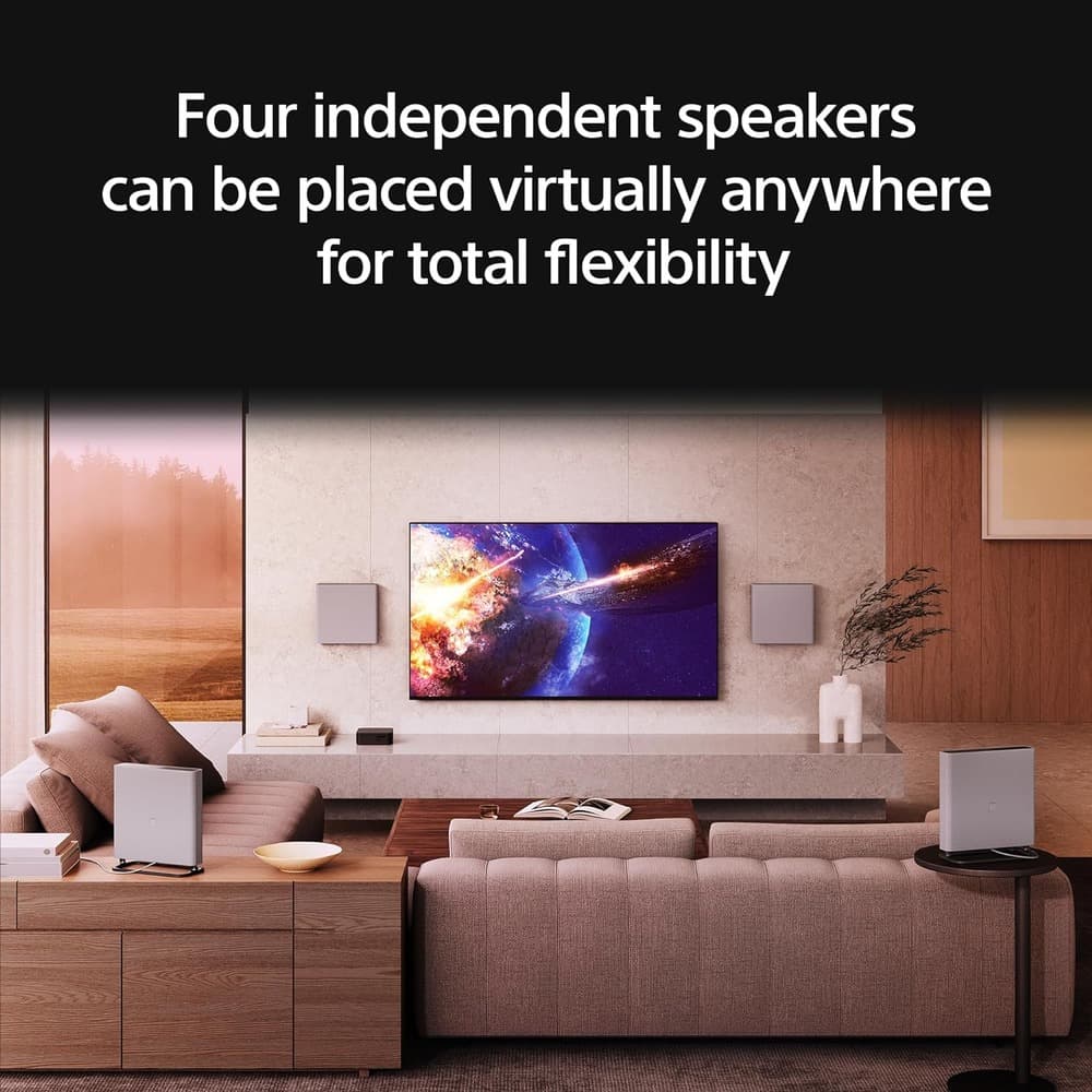 باقة مسرح BRAVIA Quad مع مضخم صوت إضافي لاسلكي من سوني SA-SW5 | 300 واط - أسود - Modern Electronics