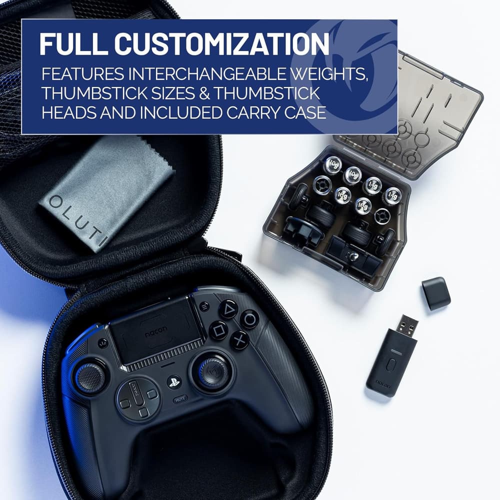 Nacon Revolution 5 Pro Officially Licensed PlayStation Wireless Gaming Controller for PS5 / PS4 / PC - Hall Effect, Trigger Stops, Mappable Buttons, Bluetooth Audio - Arctic Camo - Modern Electronics