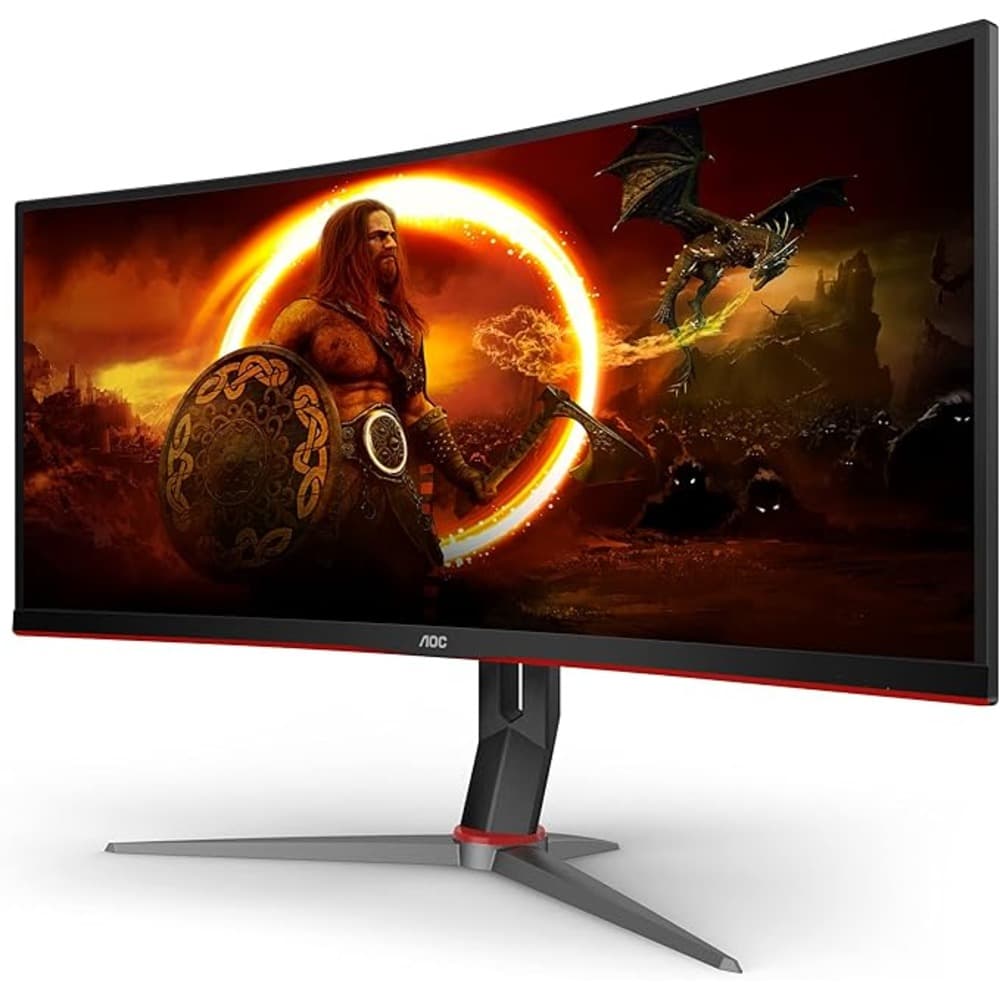AOC CU34G2XP 34 Inch Wide QHD Curved Gaming Monitor|180Hz|1ms|VA|Black/Red - Modern Electronics