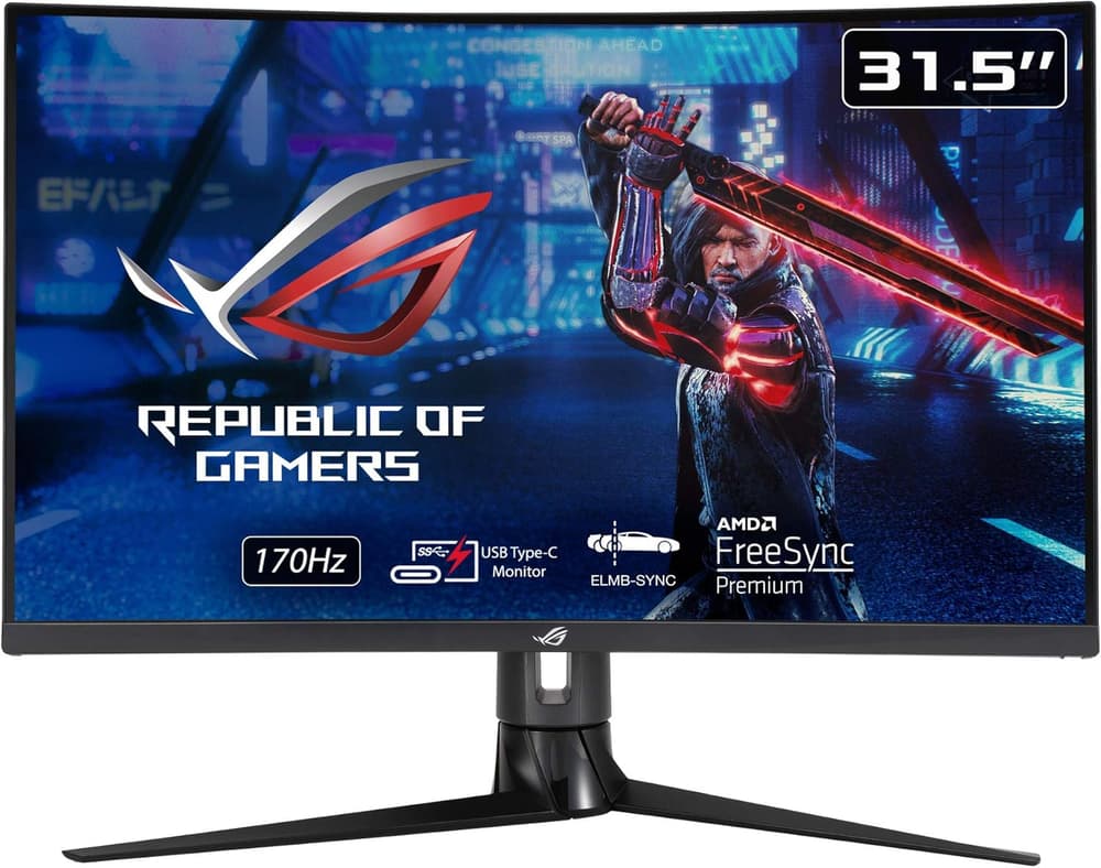 ASUS ROG Strix XG32VC Curved Gaming Monitor|31.5 inch|WQHD|170hz|1ms |Extreme Low Motion Blur Sync |FreeSync Premium Pro|HDR Display - Modern Electronics