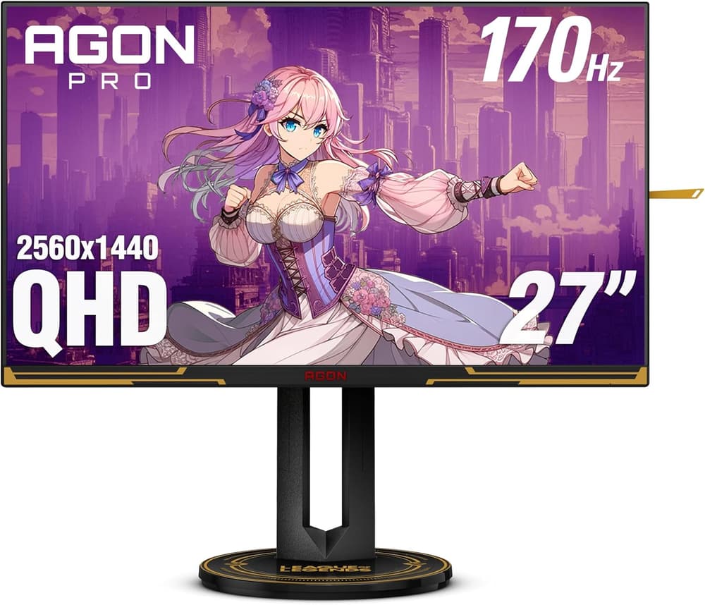 AOC Agon PRO AG275QXL 27 Inch League of Legends Official Tournament Gaming Monitor | QHD 2K | 170Hz | 1ms | G-SYNC Compatible | Height-Adjustable for PS5 Xbox Switch - Modern Electronics