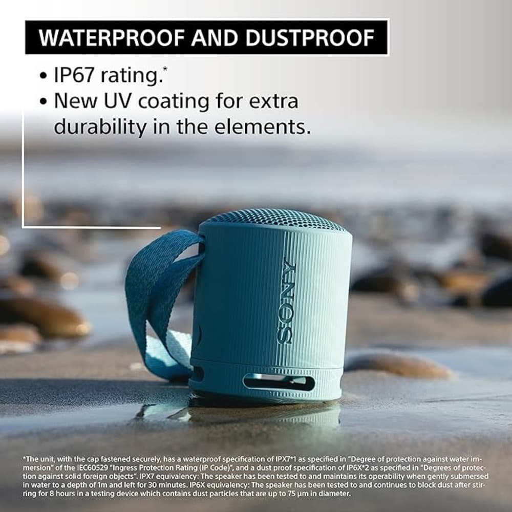 Sony SRS-XB100: Compact, durable Bluetooth speaker with IP67 waterproofing, 16-hour battery| Black  - Modern Electronics