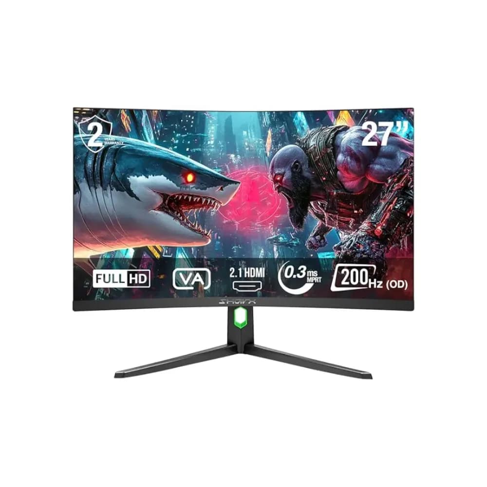 SHARX Gaming Monitor 27 inch|OD 300Hz Refresh Rate |0.3ms (MPRT) Response Time |Curved VA |FHD|2.1 HDMI |Adjustable Stand |RGB Backlight|3W Speaker |Free Sync - Modern Electronics