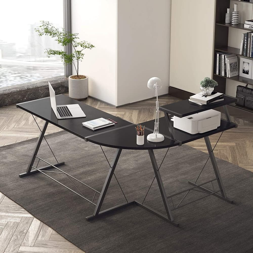 جيم اون مكتب العاب 3 في 1 على شكل حرف L من سلسلة سلاير II XL مع حامل اكسسوارات - اسود - Modern Electronics