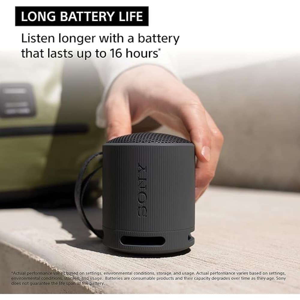 Sony SRS-XB100: Compact, durable Bluetooth speaker with IP67 waterproofing, 16-hour battery| Orange - Modern Electronics