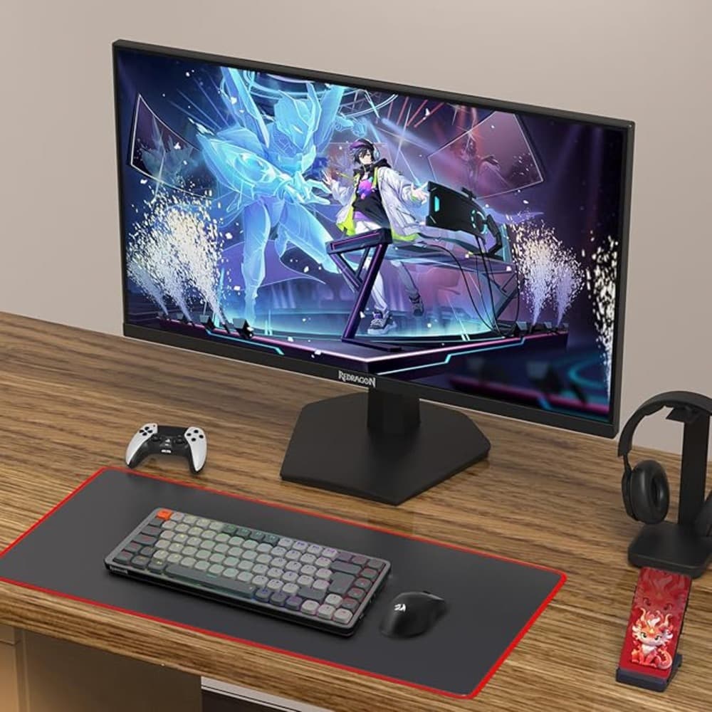 Redragon OPAL GM27X5QIPS 27 inch QHD Gaming Monitor 2560 x 1440|180Hz|1ms|IPS Panel with AMD FreeSync|Blur-Free Gaming with Vibrant Colors and Wide Viewing Angles|Black & Red - Modern Electronics