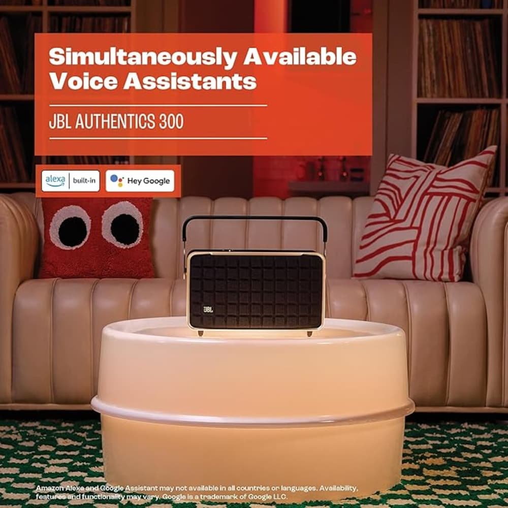 JBL Authentics 300 |Wireless Home Speaker |Music Streaming Services via Wi-Fi |Built-in Alexa & Google Assistant |Black - Modern Electronics
