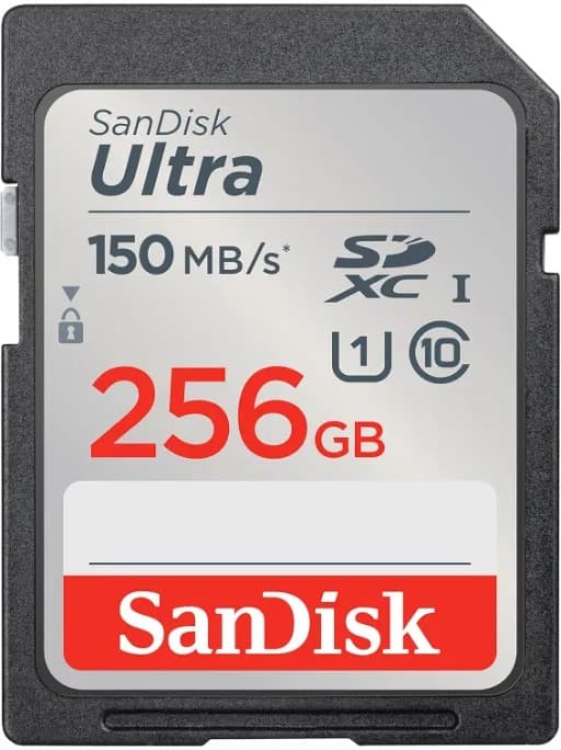 سانديسك بطاقة ذاكرة الترا SDXC UHS-I سعة 256 جيجابايت وسرعة 150 ميجابايت/ثانية| لفيديوهات FHD - Modern Electronics