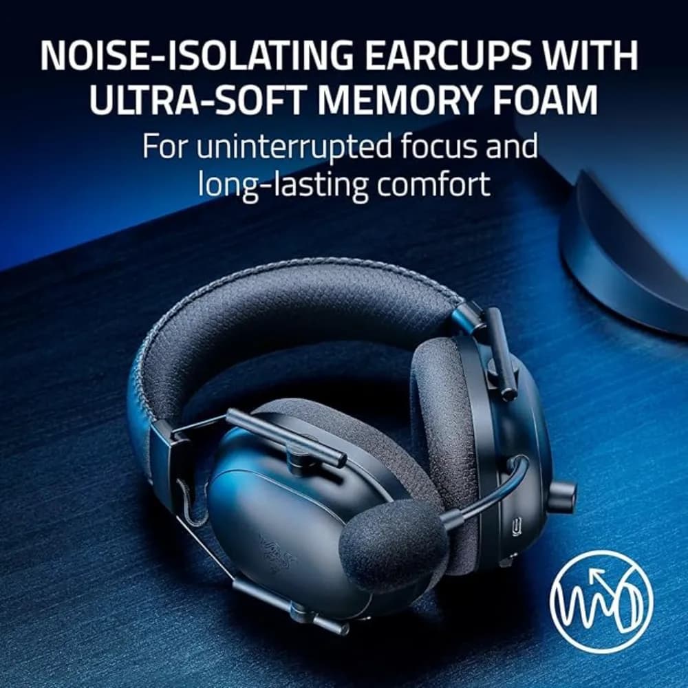 Razer BlackShark V2 Pro Wireless PlayStation Gaming Headset|Wideband Mic|Comfortable Noise Isolating Earcups|for PS5 |Console |PC |Mac |Bluetooth |70 Hr Battery | Black - Modern Electronics