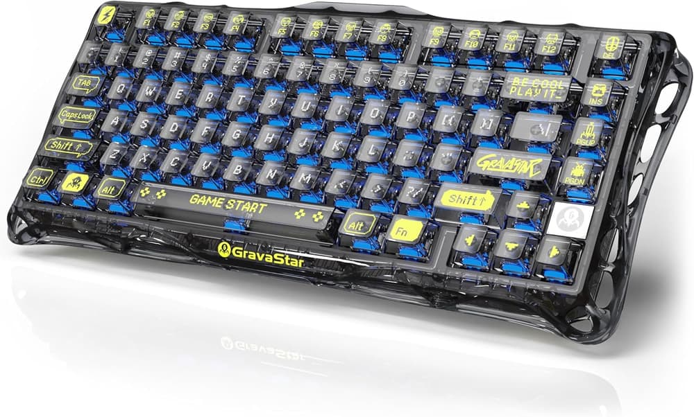 GravaStar Mercury K1 Lite Mechanical Gaming Keyboard - Transparent Black - Modern Electronics