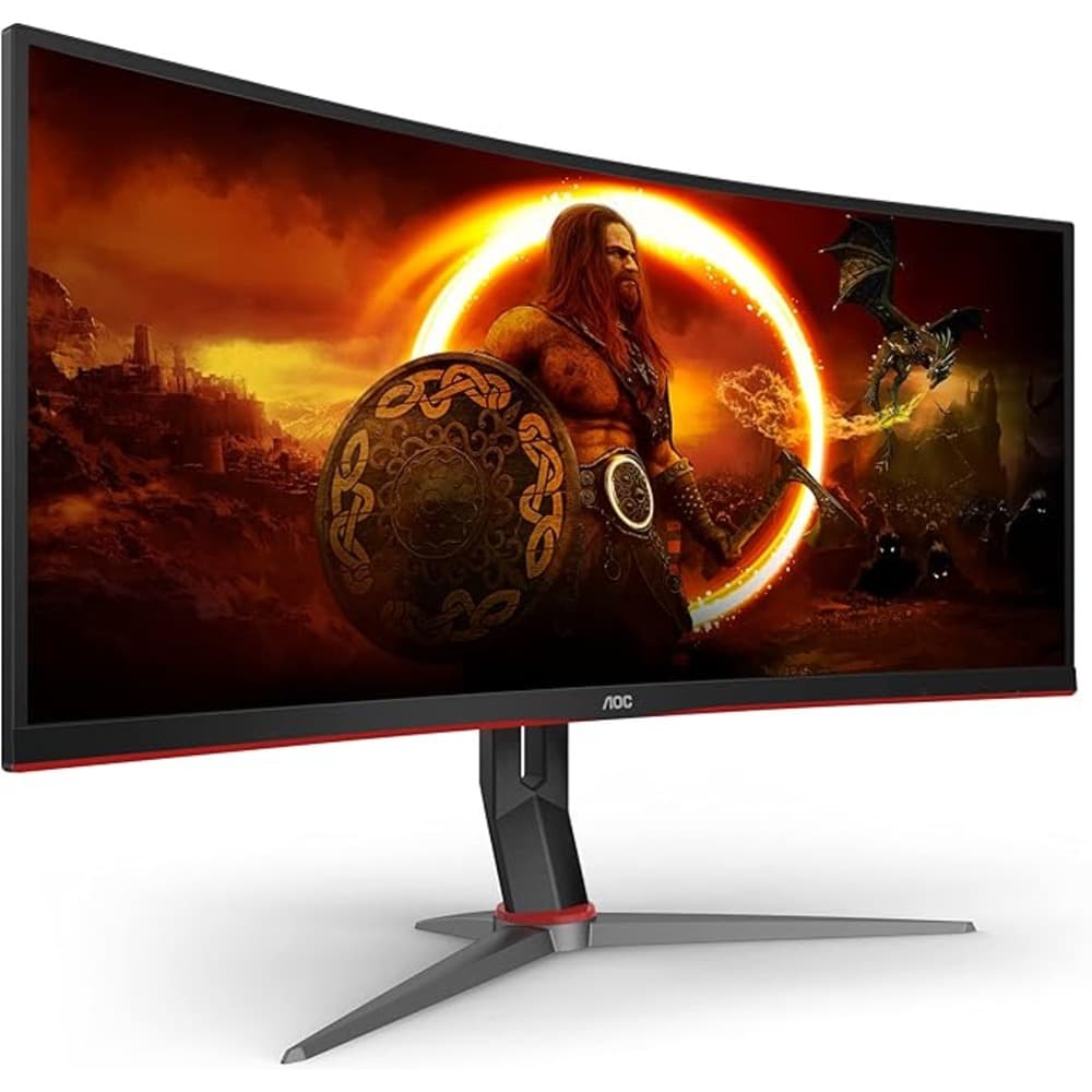 AOC CU34G2XP 34 Inch Wide QHD Curved Gaming Monitor|180Hz|1ms|VA|Black/Red - Modern Electronics