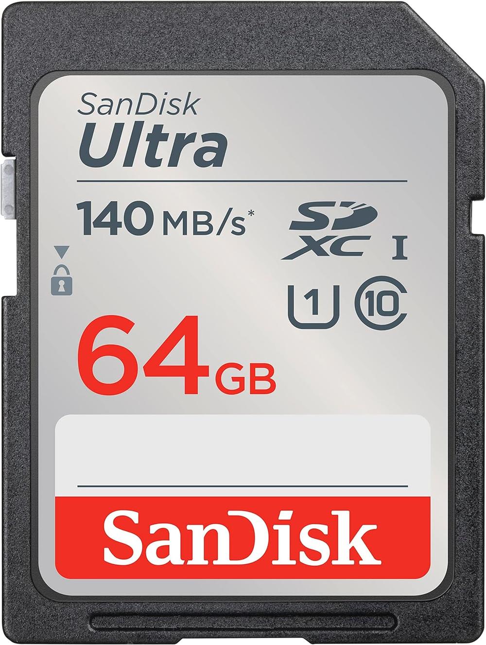 SanDisk 64GB Ultra SDXC UHSI Memory Card - Up to 140MB per sec Full HD SD Card - Modern Electronics