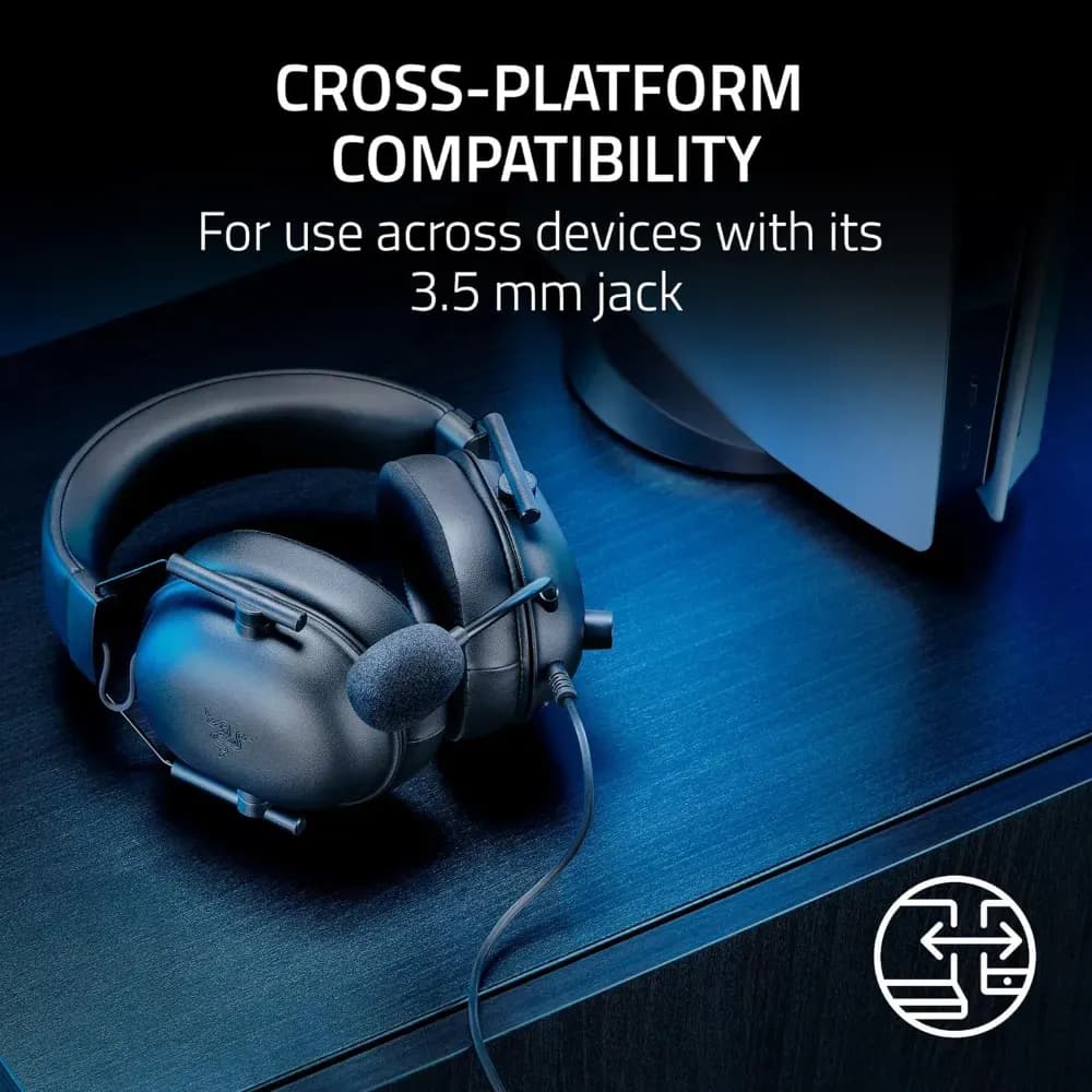 Razer BlackShark V2 X PlayStation |Wired Gaming Headset| Cardioid microphone| 50mm drivers |Passive noise cancellation| PC |Black - Modern Electronics