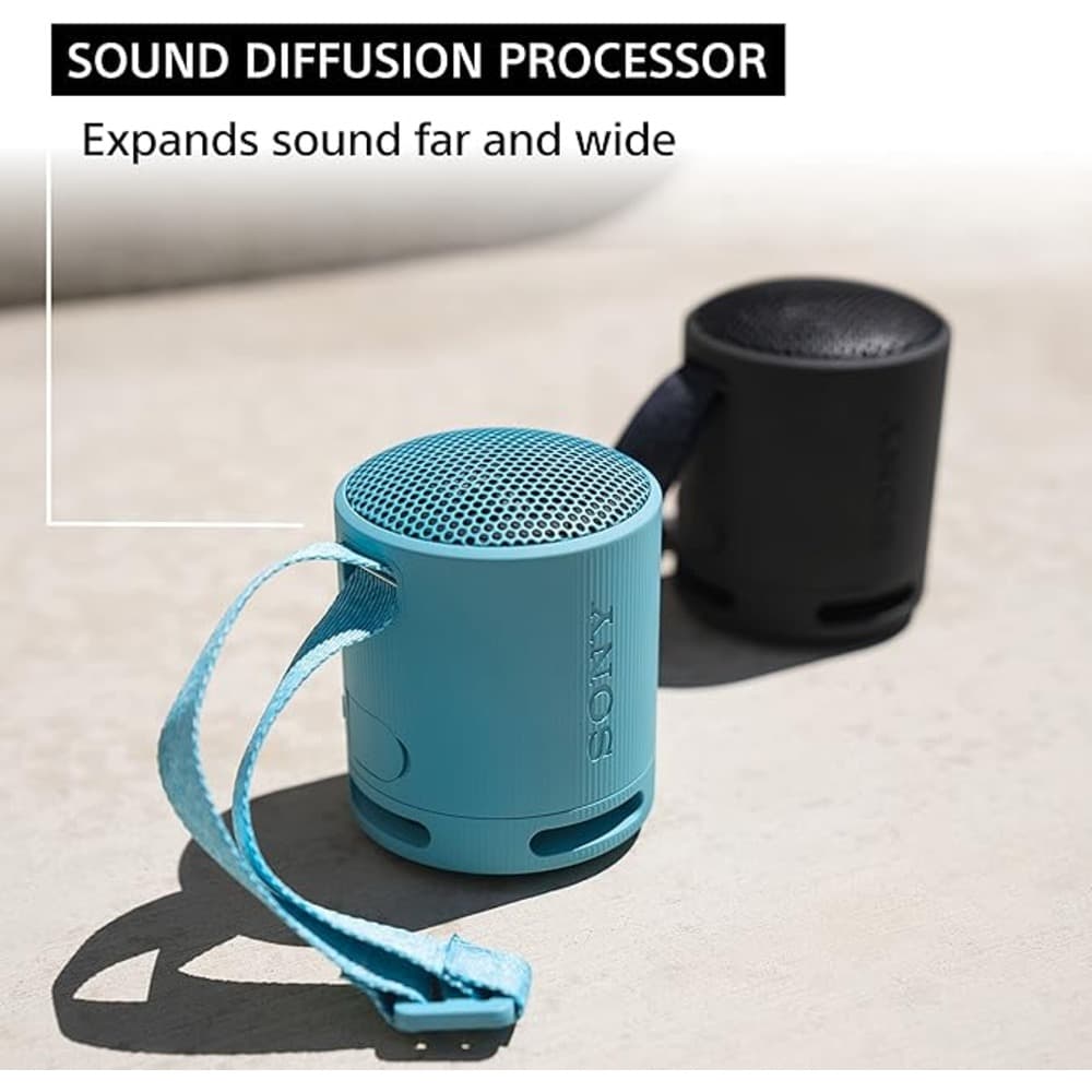 Sony SRS-XB100: Compact, durable Bluetooth speaker with IP67 waterproofing, 16-hour battery| Blue - Modern Electronics