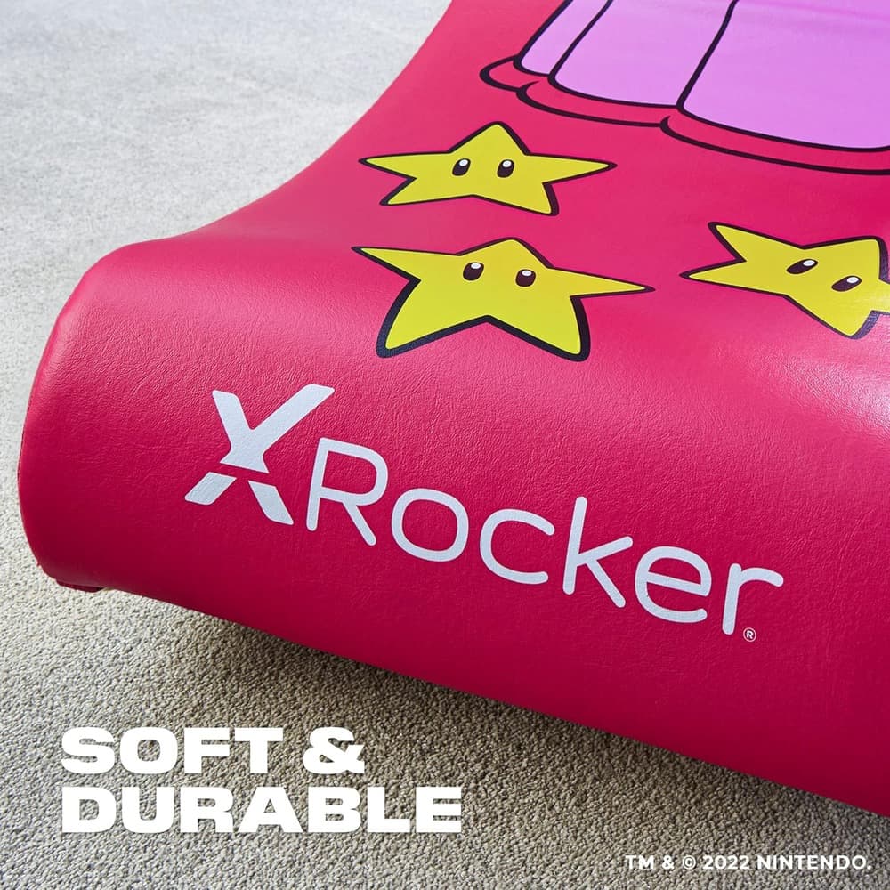 X Rocker Super Mario All-Star Floor Rocker Peach| Nintendo Gaming Chair|foldable|Faux Leather|Pink - Modern Electronics