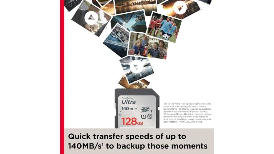 SanDisk 128GB Ultra SDXC UHS-I Memory Card Up to 140MB Full HD SD Card - Modern Electronics