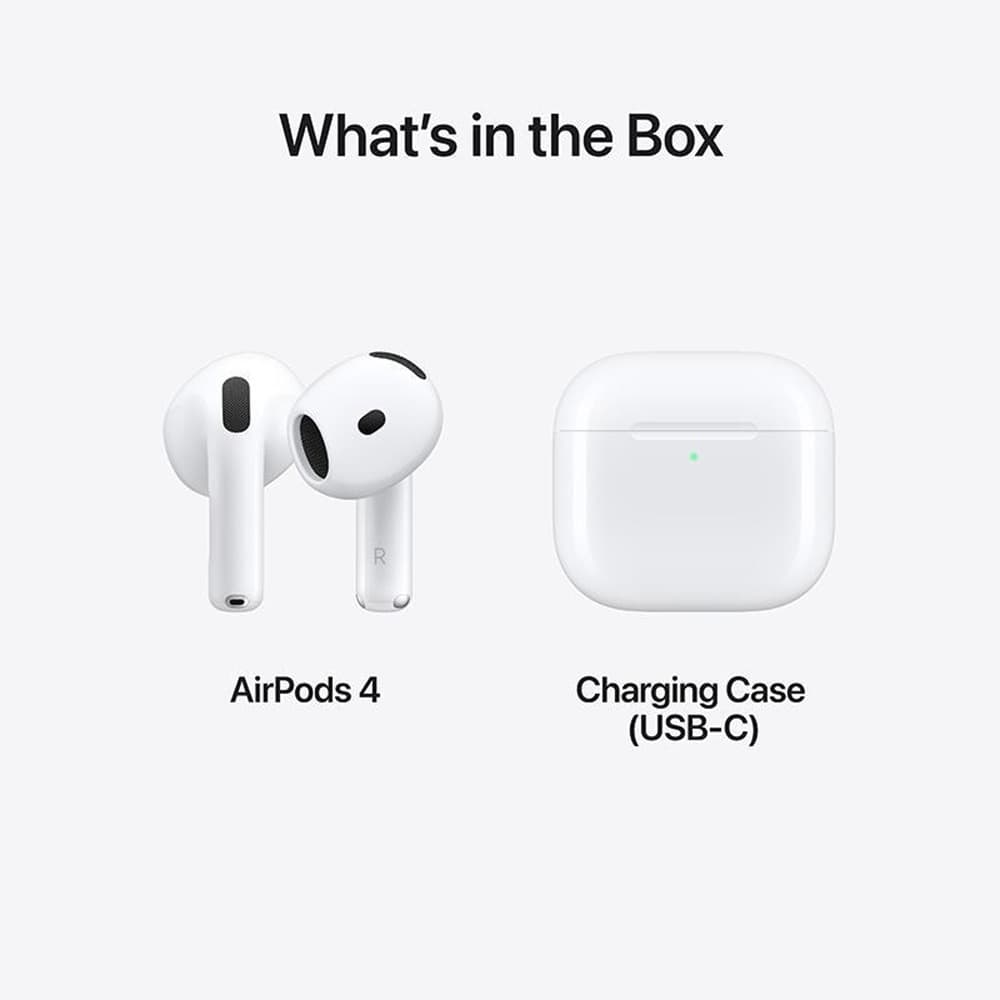 Apple AirPods 4 Wireless Earbuds, Bluetooth Headphones, with Active Noise Cancellation, Adaptive Audio, Transparency Mode, Personalized Spatial Audio, USBC Charging Case, Wireless Charging, H2 Chip - Modern Electronics