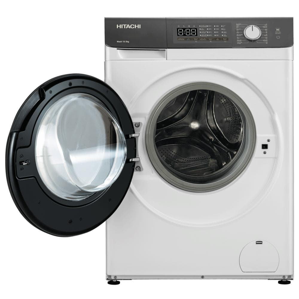 Hitachi Front Load Washing Machine|10.5KG|16 Prog |1400 RPM |Inverter| White - Modern Electronics