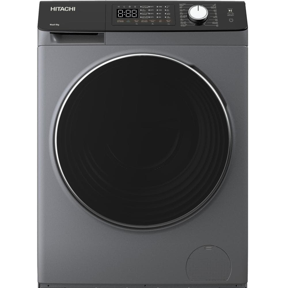 Hitachi Front Load Washing Machine 9KG |16 Prog |1400 RPM |Inverter |Silver - Modern Electronics